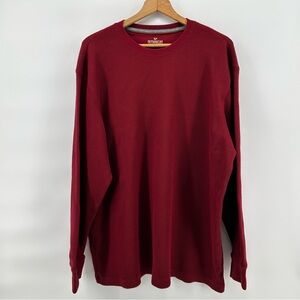 Outdoor Life Thermal Shirt Mens 2XL Waffle Knit Heavy Long Sleeve Red